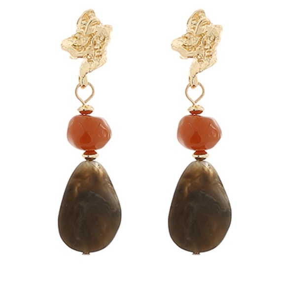 Metal & Acrylic 2 Drop Earrings - Picture 1 of 1